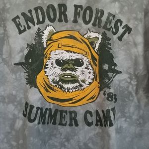 New Star Wars Endor Forest Summer Camp T shirt Size L